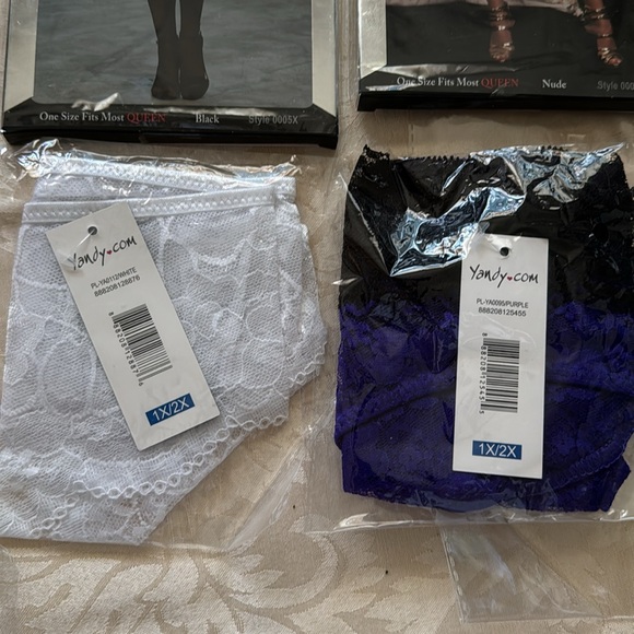 Intimate selection of 4 stockings and 3 lace panties, new, size 1x 2x - Picture 5 of 5